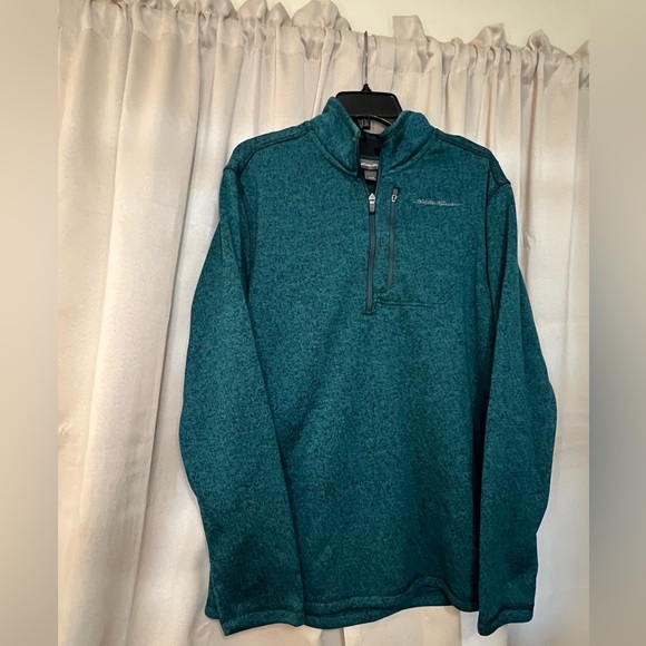 Men's Eddie Bauer Half Zip Collared Pull Over Fleece Jacket - Picture 2 of 7